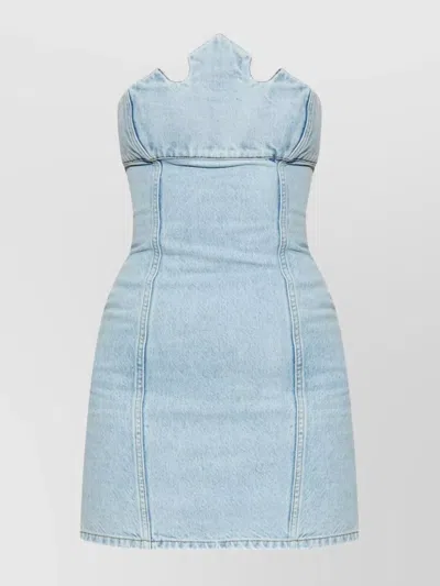 Coperni Knee Length Dress Belt Detail In Blue