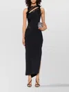 Coperni Asymmetric Flower Gown In Black
