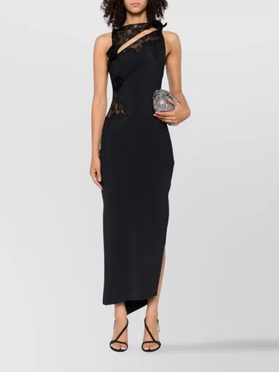 COPERNI KNEE LENGTH DRESS FEATURING FLORAL APPLIQUÉ