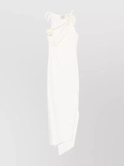 Coperni Knee Length Dress Floral Embellishments In White