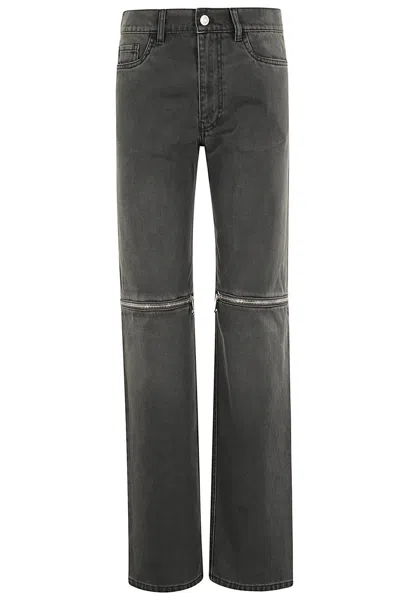 Coperni Knee-zip Denim Pants In Grey