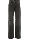 Coperni Knee-zip Denim Pants In Grey