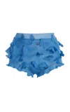 Coperni Knitted Butterfly Shorts In Blue