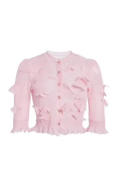 Coperni Knitted Butterfly Top In Light Pink