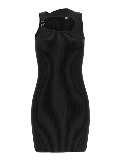 Coperni Knitted Cut-out Mini Dress In Black