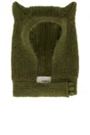 Coperni Knitted Horn Beanie In Green