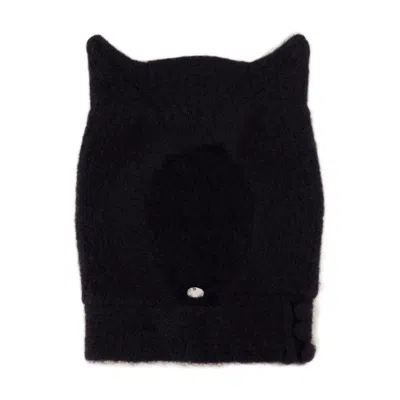 Coperni Knitted Horn Beanie Hat In Black