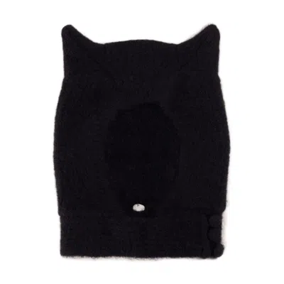 Coperni Knitted Horn Beanie Hat  Wool Black