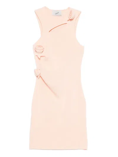 Coperni Knitted Mini Dress In Neutral