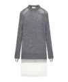 Coperni Knitted Patchwork Dress In Gray