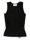 Coperni Knitted Ribbon Tank Top In Black