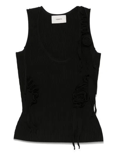 Coperni Knitted Ribbon Tank Top In Black