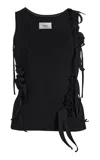 Coperni Knitted Ribbon Tank Top In Black