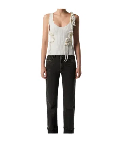 Coperni Knitted Ribbon Tank Top In White