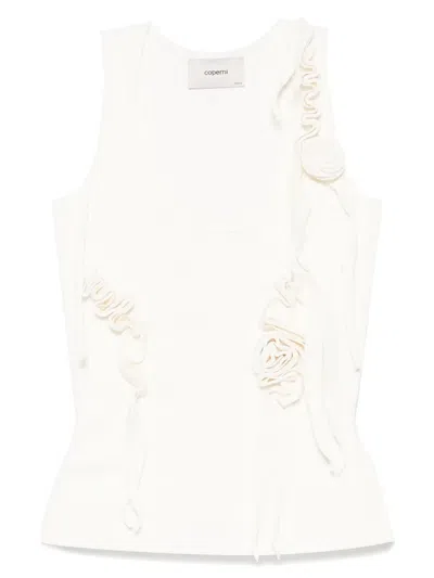 Coperni Knitted Ribbon Tank Top In White