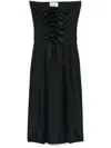 Coperni Knot Gala Midi Black Dress With Adjustable Knots In Stretch Jersey Woman In Black