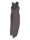 Coperni Knot-detail Midi Dress In Gray