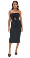 Coperni Knot Gala Midi Black Dress With Adjustable Knots In Stretch Jersey Woman In Black