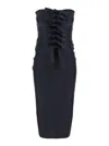 Coperni 'knot Gala' Midi Black Dress With Adjustable Knots In Black