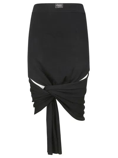 Coperni Knotted Bottom Skirt In Blue
