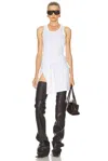 Coperni Knotted Jersey Dress In White