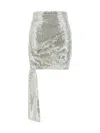 Coperni Sheer White Sequins Asymmetric Miniskirt