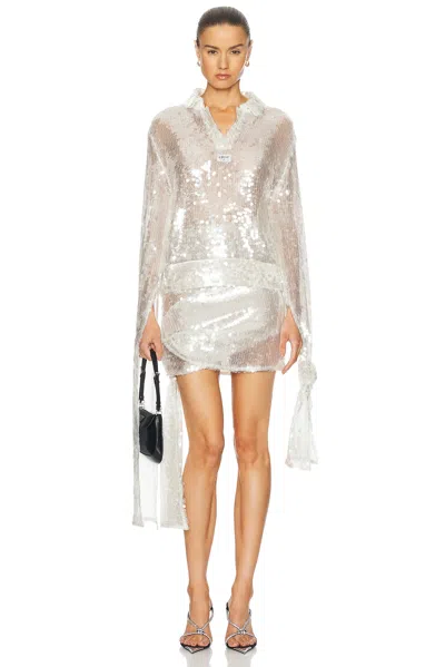 Coperni Knotted Sequins Top In White