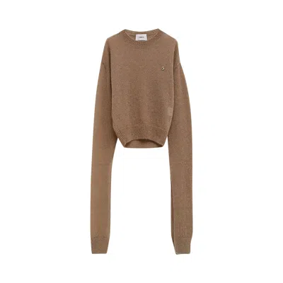 Pre-owned Coperni Knotted Sleeves Sweater 'light Brown' | Women's Size L