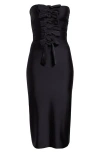 Coperni 'knot Gala' Midi Black Dress With Adjustable Knots In Black