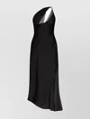 Coperni Asymmetric Black Satin Dress With Lace Details