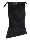 Coperni Lace-embellished Black Top With Floral Embroidery In Black
