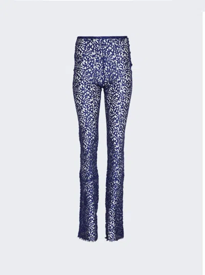 Coperni Lace Flared Trousers In Blue