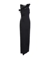 Coperni Asymmetric Flower Gown In Black