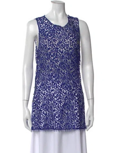Pre-owned Coperni Lace Midi Length Dress In Blue
