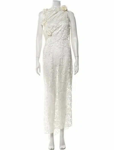 Pre-owned Coperni Lace Pattern Long Dress W/ Tags In Neutrals