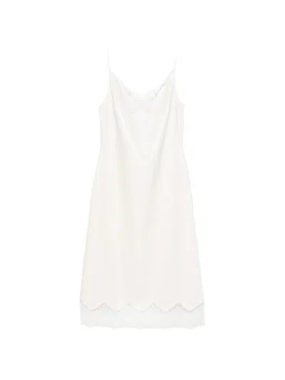 Coperni Lace-trim Midi Dress In White