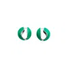 Coperni Lacquered Logo Earrings In Green