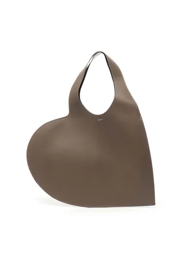 Coperni Large Heart Tote Bag In Brown