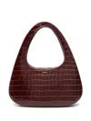 Coperni Swipe Baguette Leather Shoulder Bag In Brown