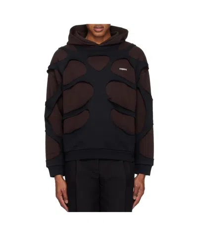 Coperni Laser-cut Hoodie In Black-brown