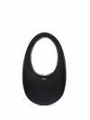 Coperni Oval Calfskin Shoulder Bag With Cut-out Handle In Black