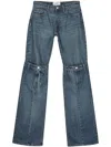 LAYERED-DESIGN COTTON JEANS