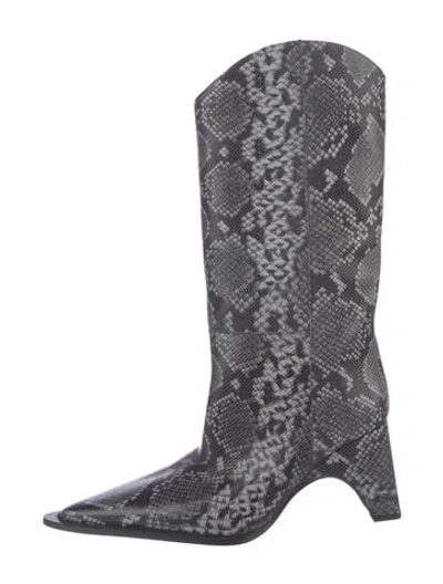 Pre-owned Coperni Leather Animal Print Boots In Multicolor