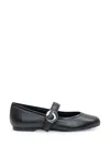 Coperni Black Ballerinas With Metallic Logo And Strap In Black