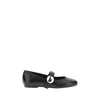 Coperni Black Ballerinas With Metallic Logo And Strap