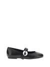 Coperni Black Ballerinas With Metallic Logo And Strap