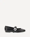 Coperni Black Ballerinas With Metallic Logo And Strap