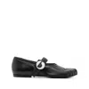 Coperni Black Ballerinas With Metallic Logo And Strap