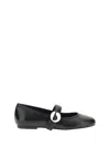 Coperni Black Ballerinas With Metallic Logo And Strap
