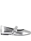 Coperni 10mm Metallic Leather Ballerina Flats In Silver